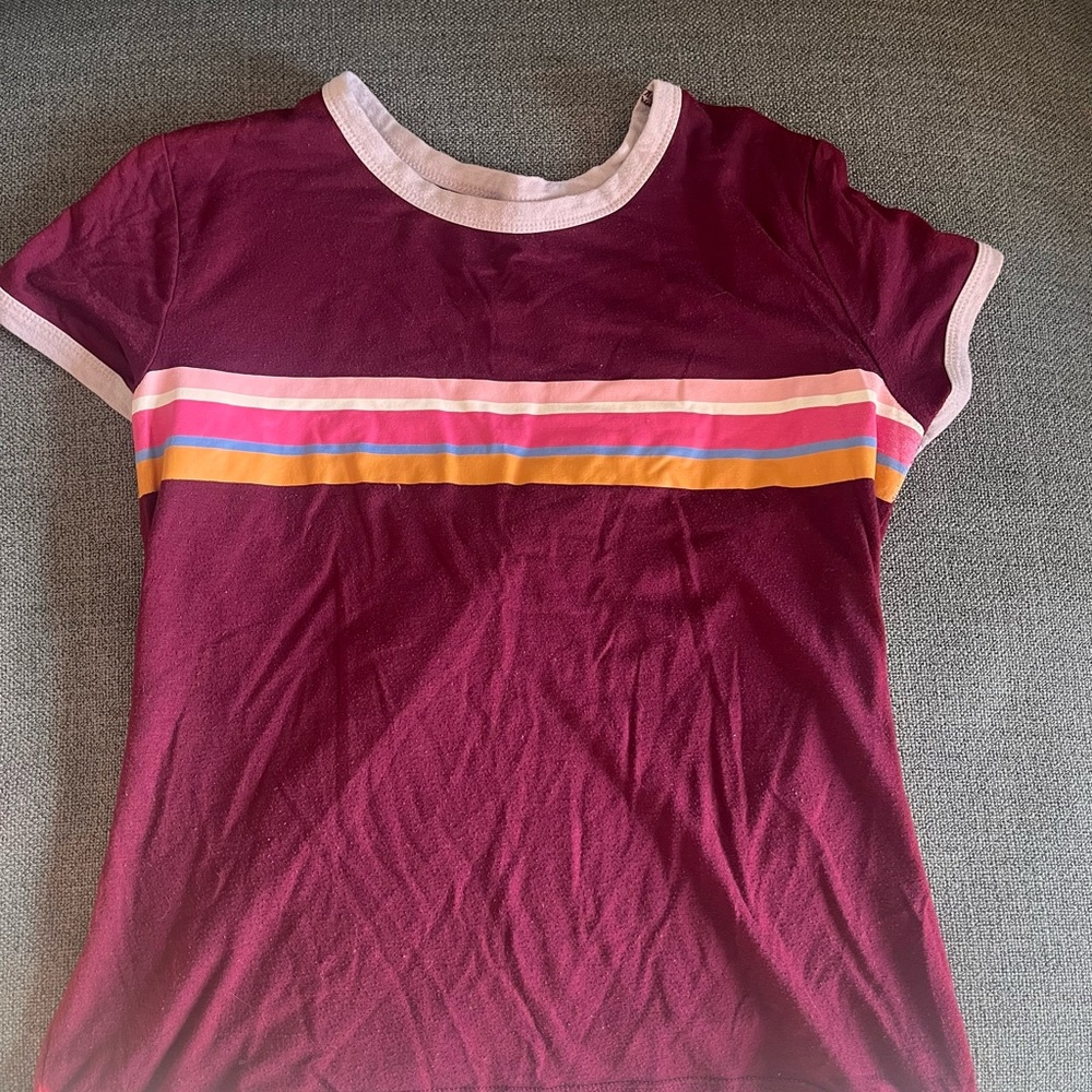 Burgundy Striped T-Shirt